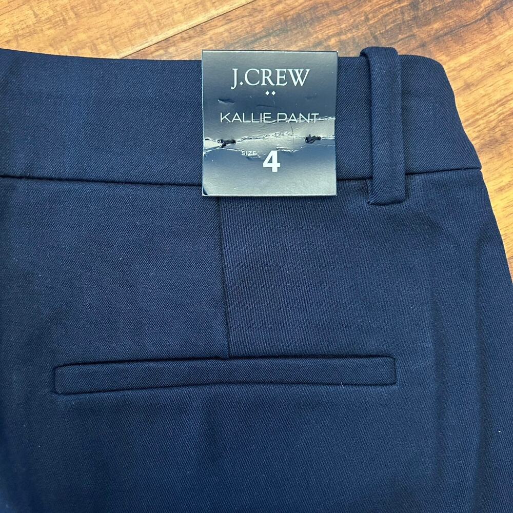 NWT J. Crew Kallie Straight-Leg Pant Navy Size 4 - Picture 7 of 8